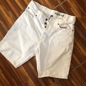 White jean shorts